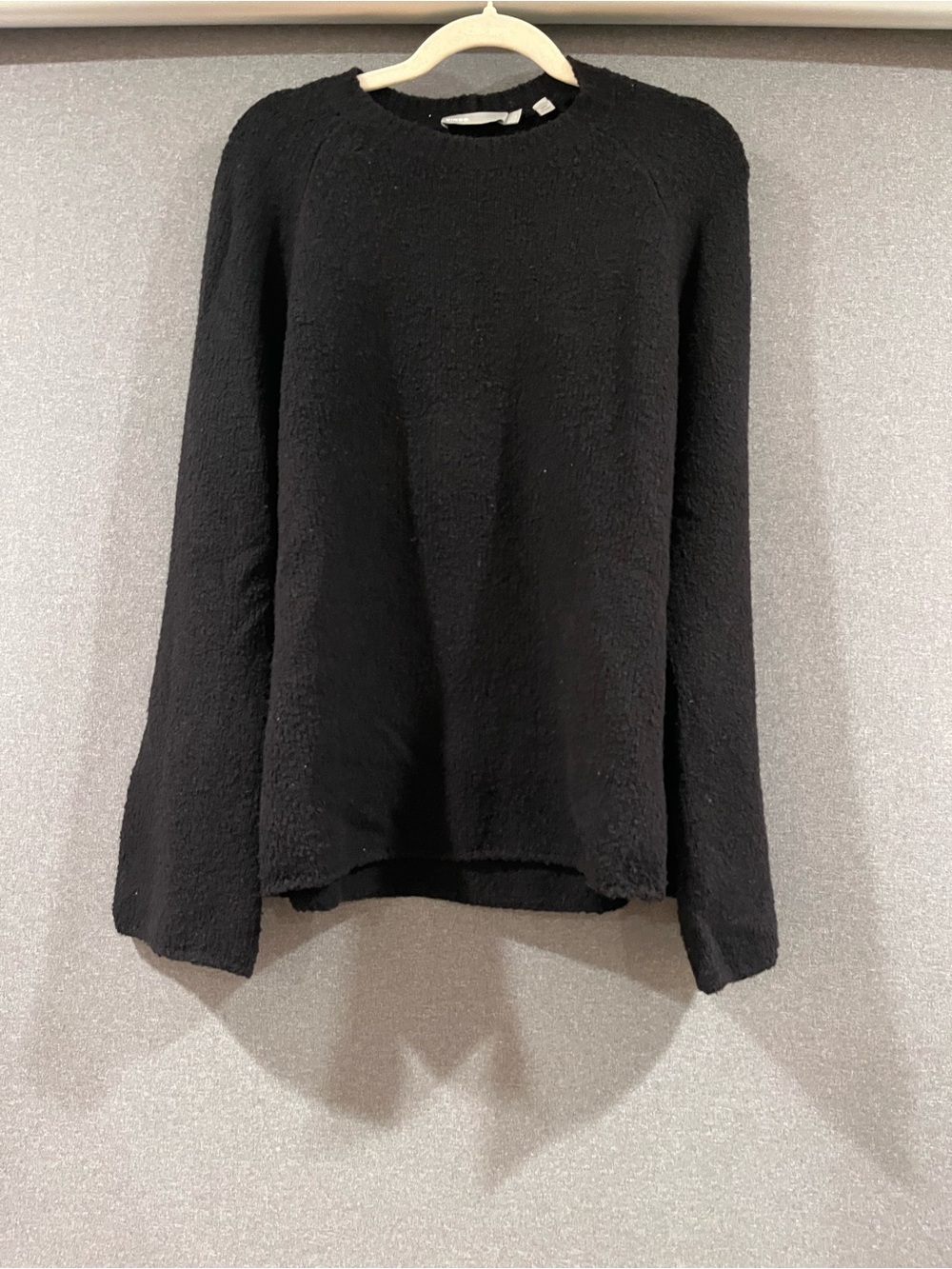 Vince Black Textured Crewneck Sweatshirt